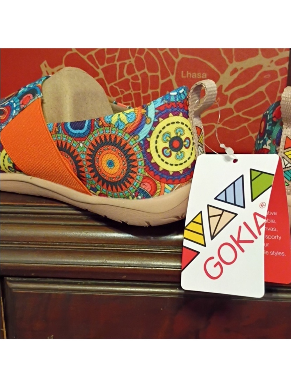 Multicolor Patterned Slip-On Flats - Picture 4 of 9